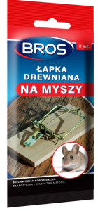 BROS ŁAPKA NA MYSZY DREWNIANA 2 SZT.